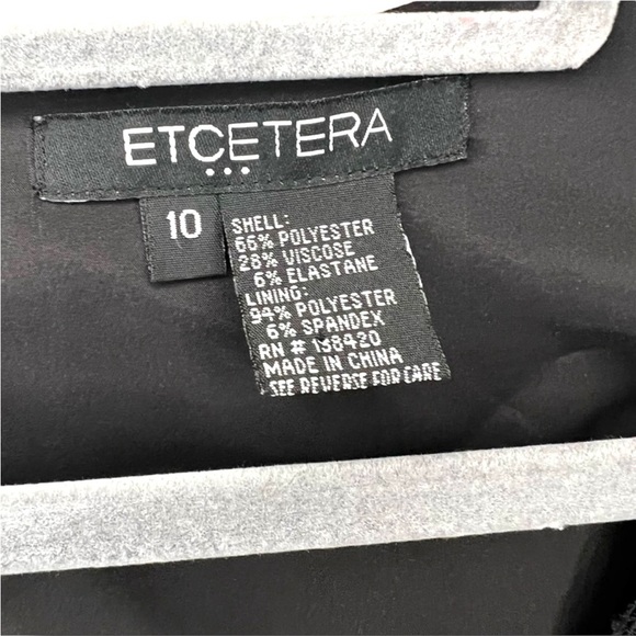 Etcetera Basic Black Mystery Dress New with Tags Size 10 slight pinstripe - Picture 7 of 8